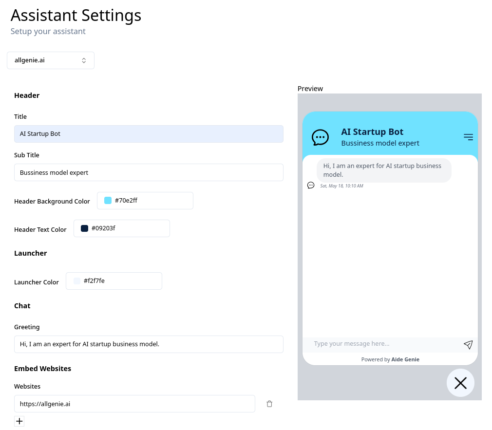 Setup your assistant