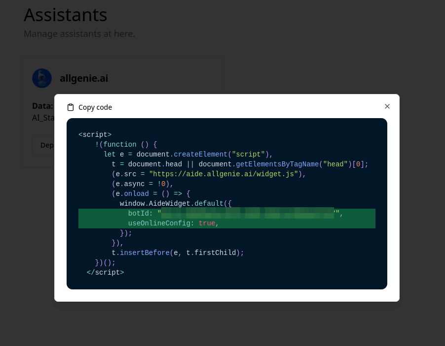 Deploy your assistant